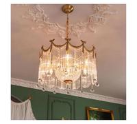 ksxnkhk Lampada a Sospensione in Cristallo di Rame retrò Europeo - Lampadario da soffitto Vintage per Villa, Sala da Pranzo e Illuminazione della Camera da Letto, Elegante Arredamento per