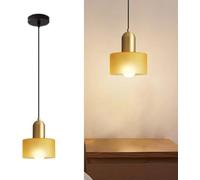 ksxnkhk Lampada a Sospensione in Vetro Verde, Moderna di metà secolo, Lampada a Sospensione a Cilindro, Piccola Lampada a Sospensione in Vetro latteo, lampadario Vintage Nordico per Camera