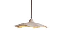ksxnkhk Lampada a Sospensione Industriale in Cemento Grigio Lampada a Sospensione in Cemento in Stile Giapponese Lampadario Lungo Regolabile Paralume a Forma di Fiore di Loto Lampada a SOS
