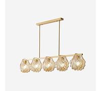 ksxnkhk Lampada a Sospensione, Lampada a Sospensione in Stile Mage Cream, Sorgente Luminosa E27 Standard, Lampada a Sospensione, lampadario cilindrico Bianco in Ottone e Vetro, lampadario