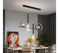 ksxnkhk Lampada da soffitto a LED dimmerabile con Telecomando, lampadario Nero ad Altezza Regolabile per Sala da Pranzo, Moderna Lampada da Lavoro in Acrilico, Perfetta per Il Soggiorno