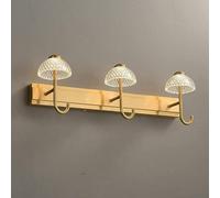 ksxnkhk Lampada da Specchio Frontale in Oro, Lampada da Specchio da Bagno retrò in Ottone con Paralume in Acrilico, 3 Temperature di Colore, Applique da Parete per Bagno, lampadari