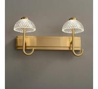 ksxnkhk Lampada da Specchio Frontale in Oro, Lampada da Specchio da Bagno retrò in Ottone con Paralume in Acrilico, 3 Temperature di Colore, Applique da Parete per Bagno, lampadari