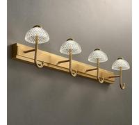 ksxnkhk Lampada da Specchio Frontale in Oro, Lampada da Specchio da Bagno retrò in Ottone con Paralume in Acrilico, 3 Temperature di Colore, Applique da Parete per Bagno, lampadari