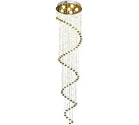 ksxnkhk Lampadari a Sospensione, lampadari Moderni per Scale, lampadari contemporanei a Spirale, lampadari a Sospensione in Cristallo K9 a Forma di Sfera a Spirale e Goccia di Pioggia, lam