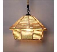 ksxnkhk Lampadari Boho da soffitto, Lampada a Sospensione a Lanterna, Lampada a Sospensione in Corda di Carta Naturale, lampadario Moderno, lampadario da Fattoria, per Soggiorno