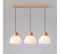 ksxnkhk Lampadari da soffitto in Vetro opalino Bianco, in Legno, Stile Fattoria, Lampada da soffitto a Sospensione, in Vetro Smerigliato Bianco, Lampada Singola per Sala da Pranzo e Cucina