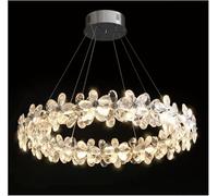 ksxnkhk Lampadari di Cristallo a LED a Petalo Cromato di Lusso, Illuminazione per la casa, per Soggiorno, Sala da Pranzo, Decorazioni per Interni, lampade a Sospensione, Moderne