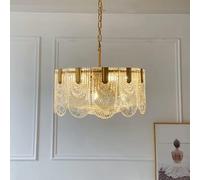 ksxnkhk Lampadari in Cristallo postmoderno, Illuminazione a Sospensione in Ottone Anticato, lampadario a 2 Livelli Smerlato, lampadario