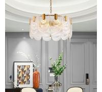 ksxnkhk Lampadari in Cristallo postmoderno, Illuminazione a Sospensione in Ottone Anticato, lampadario a 2 Livelli Smerlato, lampadario