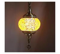 ksxnkhk Lampadari, Lampada a Sospensione Turca in Vetro, Decorazione in Stile mediterraneo, paralumi Fatti a Mano, Lampada a Sospensione in Mosaico per Bar (A)