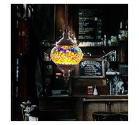 ksxnkhk Lampadari, Lampada a Sospensione Turca in Vetro, Stile mediterraneo, paralumi Fatti a Mano, Lampada a Sospensione in Mosaico per Bar (B)