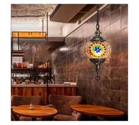 ksxnkhk Lampadari, Lampada a Sospensione Turca in Vetro, Stile mediterraneo, paralumi Fatti a Mano, Lampada a Sospensione in Mosaico per Bar (C)