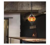 ksxnkhk Lampadari, Lampada a Sospensione Turca in Vetro, Stile mediterraneo, paralumi Fatti a Mano, Lampada a Sospensione in Mosaico per Bar (D)