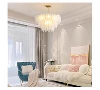 ksxnkhk Lampadari, lampadari Moderni di Lusso in Cristallo, lampadari in Vetro Francese Dorato, lampadari per la casa, Lampada a Sospensione per Soggiorno, Sala da Pranzo (Luce Tricolore,