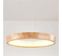 ksxnkhk Lampadari Moderni ad Anello per Sala da Pranzo, lampadario Rotondo in Legno, Grande Lampada a Sospensione a LED dimmerabile, lampadario Rustico Vintage in Stile Fattoria, Camera da