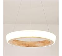 ksxnkhk Lampadari Moderni ad Anello per Sala da Pranzo, lampadario Rotondo in Legno, Grande Lampada a Sospensione a LED dimmerabile, lampadario Rustico Vintage in Stile Fattoria, Camera da
