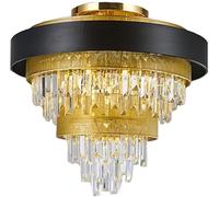 ksxnkhk Lampadari Moderni in Cristallo, luci da soffitto, luci da soffitto in Cristallo K9 Trasparente, Elegante Lampada a Sospensione Rotonda a LED per Soggiorno, Sala da Pranzo, Camera