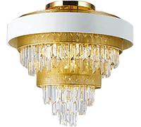 ksxnkhk Lampadari Moderni in Cristallo, luci da soffitto, luci da soffitto in Cristallo K9 Trasparente, Elegante Lampada a Sospensione a LED Rotonda per Soggiorno, Sala da Pranzo, Camera d