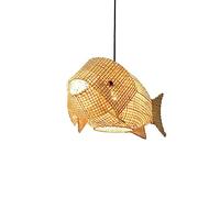 ksxnkhk Lampadario a Sospensione in bambù Intrecciato, 1 Luce, Elegante lampadario in Rattan Lavorato a Mano, Arredamento Giapponese per Cucina, Isola per cameretta, Lucky Star, Naturale,