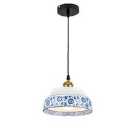 ksxnkhk Lampadario a Sospensione in Ceramica, lampadario in Porcellana Blu e Bianca, Piccola Lampada a Sospensione Moderna nordica, lampadario Vintage in Stile Fattoria per Sala da Pranzo,