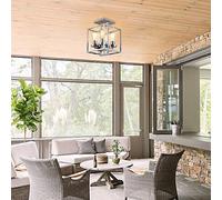 ksxnkhk Lampadario a Sospensione per Isola da Cucina, lampadario retrò a 4 luci, lampadario Creativo con Struttura in Metallo, lampade a Sospensione Vintage in Stile Industriale per Ingres