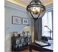 ksxnkhk Lampadario a Sospensione Vintage in Ferro, Vetro, Bronzo e Nero, a Forma di Globo, per Foyer, con luci a Sospensione, Diametro 42 cm, Luce Calda.