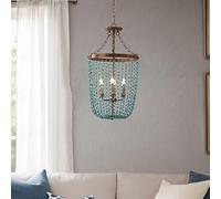ksxnkhk Lampadario con Perline V-intage, Sala da Pranzo, Camera da Letto, Lampada a Sospensione Blu, Lampada a Sospensione V-intage Farmhouse, Cucina, Sala da Pranzo contemporanea