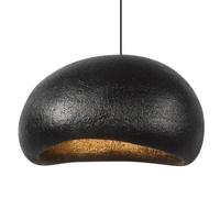 ksxnkhk Lampadario Creativo Giapponese in Resina Nera da 15,7", Lampada a Sospensione per la Decorazione della casa, Base E27, plafoniera Regolabile in Altezza per Interni, per Cucina, Cam