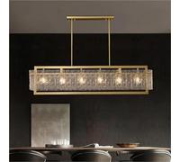 ksxnkhk Lampadario da Ristorante in Vetro Fatto a Mano, Design Creativo postmoderno, Semplice Illuminazione da soffitto in Rame Puro Americano, Illuminazione Moderna (L125 cm)