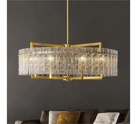 ksxnkhk Lampadario da Ristorante in Vetro Fatto a Mano, Design Creativo postmoderno, Semplice Illuminazione da soffitto in Rame Puro Americano, Illuminazione Moderna (Diametro 80 cm)