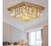 ksxnkhk Lampadario da soffitto in Oro dal Design Quadrato per Soggiorno, Arredamento Moderno per la casa, lampadario di Cristallo di Lusso per Camera da Letto, lampadario di Cristallo a Le