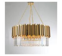 ksxnkhk Lampadario di Cristallo Moderno Compatibile con la Decorazione Domestica di Lusso del Soggiorno, Illuminazione a LED, Grande lampadario di Cristallo Dorato del Ristorante, Illumina