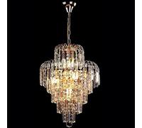 ksxnkhk Lampadario di Cristallo per corridoio, soffitto Alto, Scala, Grande lampadario Rotondo in Cristallo, Moderna Lampada da soffitto Dorata per Soggiorno, Sala da Pranzo, Isola della c