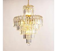 ksxnkhk Lampadario di Cristallo per corridoio, soffitto Alto, Scala, Grande lampadario Rotondo in Cristallo, Moderna Lampada da soffitto Dorata per Soggiorno, Sala da Pranzo, Isola della c