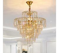 ksxnkhk Lampadario di Cristallo per corridoio, soffitto Alto, Scala, Grande lampadario Rotondo in Cristallo, Moderna Lampada da soffitto Dorata per Soggiorno, Sala da Pranzo, Isola della c