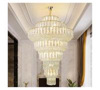 ksxnkhk Lampadario Duplex in Cristallo per Soggiorno di Ville Europee, Hotel di Lusso, lampade a Sospensione Alte e Lunghe (D120cm x H180cm)