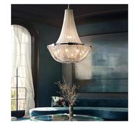 ksxnkhk Lampadario Grande Duplex Cavo per Soggiorno Principale Compatibile con Le Scale della Villa, Lampada Moderna di Lusso in Alluminio con Nappa, Illuminazione Italiana da soffitto