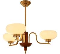 ksxnkhk Lampadario in Vetro Dorato Moderno di metà secolo, lampadario in Vetro lattiginoso a 3 luci, lampadario Rustico Sputnik da Fattoria, Lampada a Sospensione Vintage in Legno per Cam