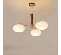ksxnkhk Lampadario in Vetro opalino Moderno di metà secolo, lampadario Semi-Incassato, lampadario Rustico in Legno da Fattoria, Grande lampadario Rotondo Sputnik per Sala da Pranzo, soggi