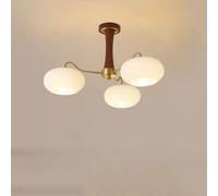 ksxnkhk Lampadario in Vetro opalino Moderno di metà secolo, lampadario Semi-Incassato, lampadario Rustico in Legno da Fattoria, Grande lampadario Rotondo Sputnik per Sala da Pranzo, soggi