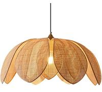 ksxnkhk Lampadario Intrecciato a Forma di Foglia in Stile Boho - Lampada da soffitto Rustica in Rattan per Cucina, Camera da Letto, Sala da Pranzo e Altro Ancora