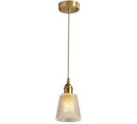 ksxnkhk Lampadario, Lampada a Sospensione in Cristallo Contemporaneo, 1 Luce, lampadario a Sospensione in Ottone con Altezza Regolabile, Perfetto per l'isola della Cucina (B