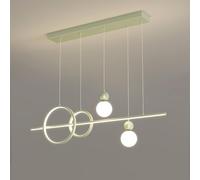 ksxnkhk Lampadario lineare Moderno di metà secolo, Lunga Striscia sospesa per Sala da Pranzo, lampadario a LED Bianco dimmerabile, Lampada da soffitto Verde sospesa per Tavolo da ristorant