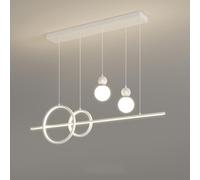ksxnkhk Lampadario lineare Moderno di metà secolo, Lunga Striscia sospesa per Sala da Pranzo, lampadario a LED Bianco dimmerabile, Lampada da soffitto Verde sospesa per Tavolo da ristorant