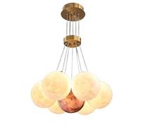 ksxnkhk Lampadario Moderno a Forma di Globo con Luna e Pianeta, di metà secolo, Bianco Latte, per Camera da Letto, Soggiorno, Cucina, Isola, Tavolo da Pranzo