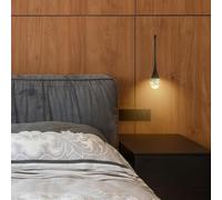 ksxnkhk Lampadario Moderno a LED in Cristallo con Gocce di Pioggia, dimmerabile, Altezza Regolabile, Adatto per Camera da Letto, Scale, Soggiorno, soffitta (Nero, 1 Testa)