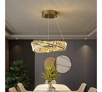 ksxnkhk Lampadario Moderno a LED in Legno, Lampada a Sospensione Giapponese a 1 Luce, plafoniera Circolare dimmerabile contemporanea per Isola Cucina, Soggiorno, Sala da Pranzo, 50 x 50 x