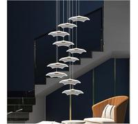 ksxnkhk Lampadario Moderno a LED, lampadario per Scale di Ville Duplex, lampadario a Foglia Rotante, lampadario a Sospensione Moderno Lungo per corridoio - Illuminazione per la casa, Illum