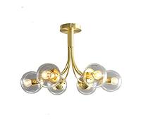 ksxnkhk Lampadario Moderno a Sospensione, lampadario a 6 luci in Metallo Dorato, Illuminazione Industriale Sputnik per Soggiorno, Sala da Pranzo, Camera da Letto, Cucina, Oro 1, 63 x 43 c